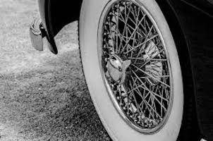 black and white vintage car tire
